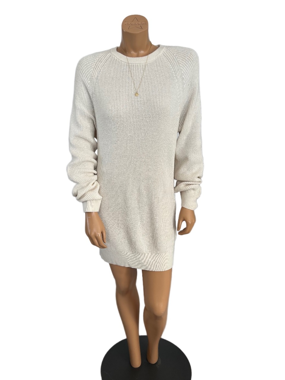 Wilfred Cream Knit Long Sleeve Sweater Dress